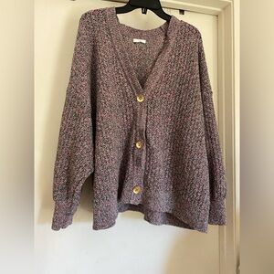 J. Jill Pink and Green Knit Top